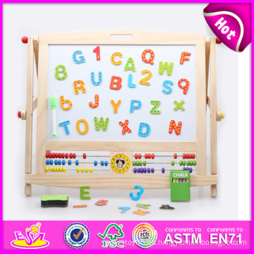 Tablero de dibujo de madera educativo 2014 para los niños, tablero de madera del drenaje del juguete para los niños, tablero de dibujo con magnético para la fábrica del bebé W12b045